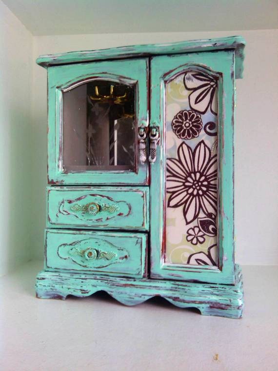 So Sweet- With this Upcycled Turquoise Jewelry Box