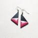 recycled record earrings, upcycled jewelry, funky earrings, black and pink earrings, minimalist jewelry, resin earrings,music jewelry,simple