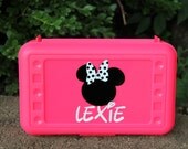 Personalized Minnie Mouse Pencil Box/ Art Supply Holder - Back to School - Assorted Colors/Designs
