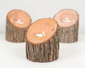 Tree Branch Candle Holders III- Rustic Wood Candle Holders, Tree Slice, Wooden Candle Holders, Wedding Centerpiece