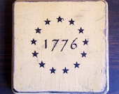 1776 wood wall plaque - MapleStreetShoppe