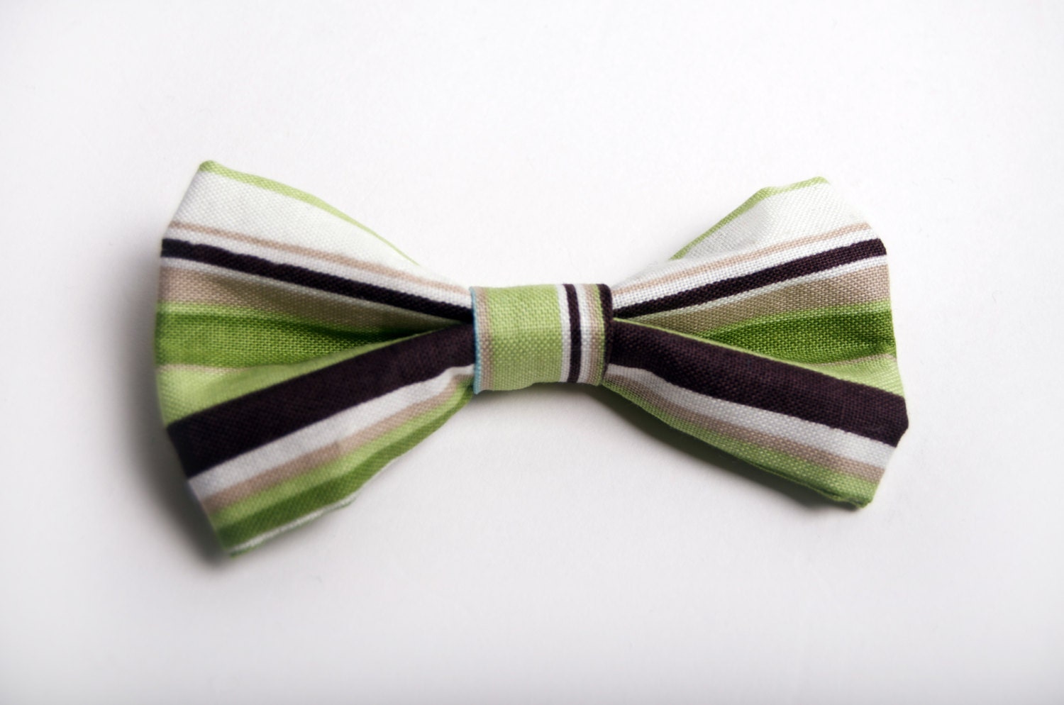 Green and Brown Stripe Bow Tie -Baby Toddler Child Boys - Wedding - photo prop