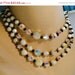 Vintage 3-Strand Iridescent White & Black Crystal Necklace, Multi-Strand Rainbows
