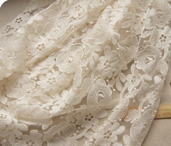 Beige Lace Fabric , Gauze Lace, Wedding Dress Fabric,Wedding Gown ...