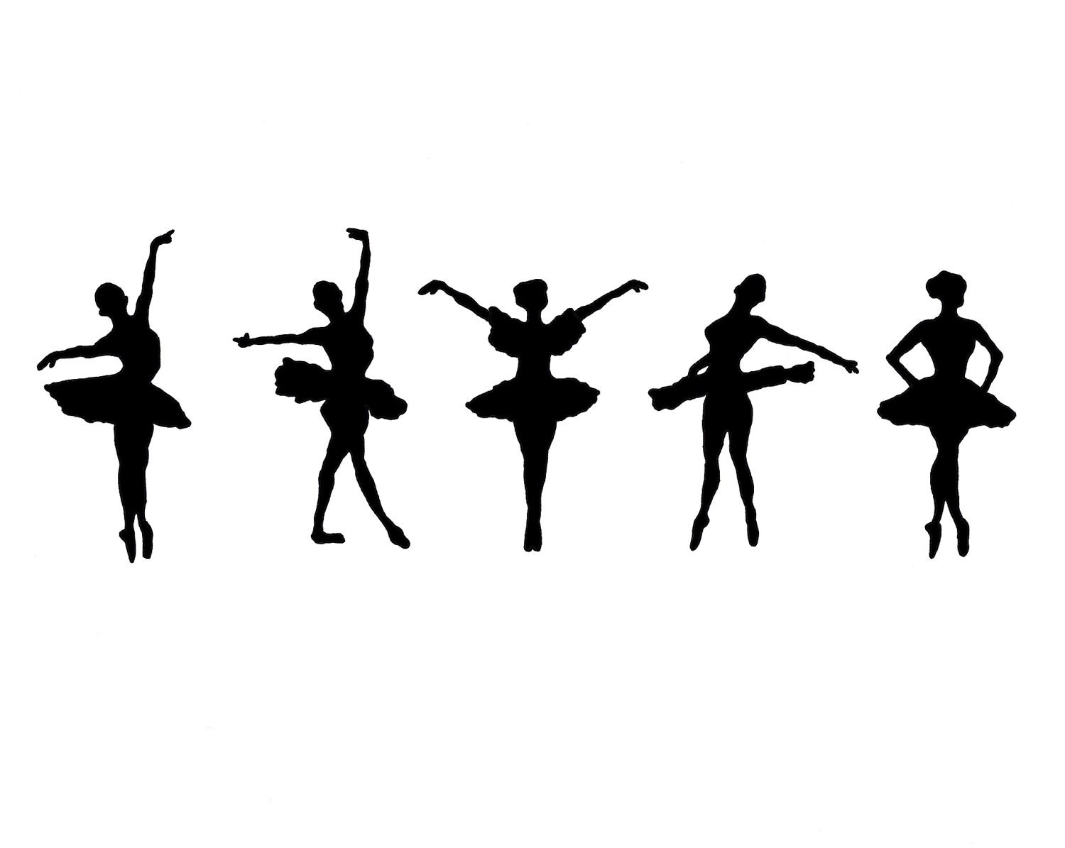 Little Ballerinas- Choose Your Color- 8x10 Illustration Print