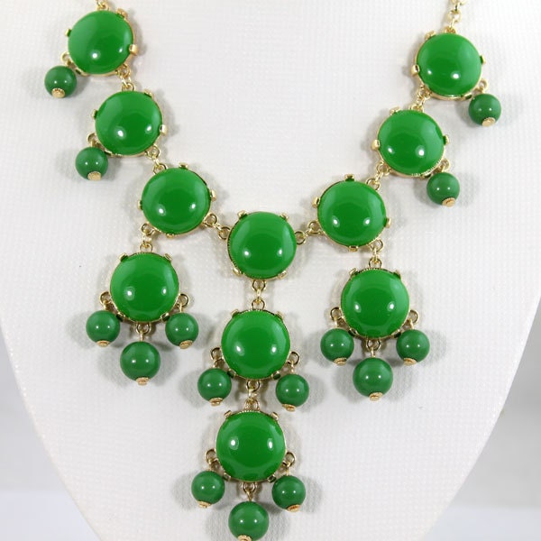 NEW Emerald Green  Bubble Bib Necklace,Small Bubble Necklace, Handmade Bubble Jewelry Bib Necklace Statement Necklace(512-20MM Size)