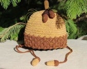 Acorn Baby Earflap Hat Crochet Pattern