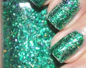 On A Budget 2.0 Green Glitter Nail Polish 15ml (.5oz)