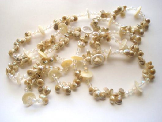 Beach Decor Shell Garland - Nautilus Sea Shell Garland - Featured on Sally Lee by the Sea