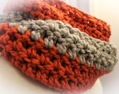 rustic oatmeal crocheted soft and warm mobius infinity scarf and cowl - onandoffthehook