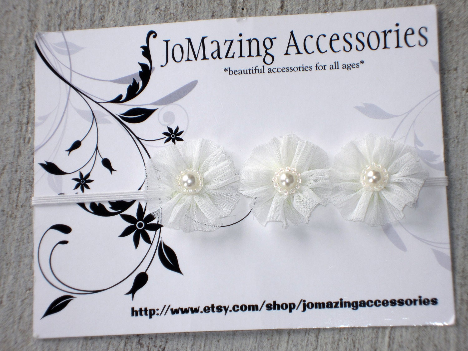 White Baby Headband - Christening Headband - Ivory Baptism Headband - Baby Girl Headbands - Newborn Headband - Blessing
