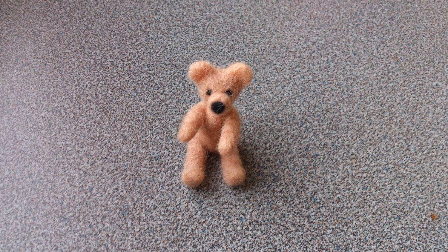 RESERVED TO BARBARA Needle felted light brown miniature teddy bear gift under 25 eco friendly