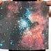 Galaxy Print Nebula Star Silk Scarf Square Women Gift Orange Constellation