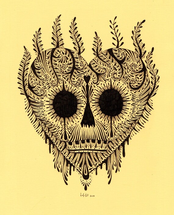 MY CREEPY HEART original drawing by bafefit on Etsy