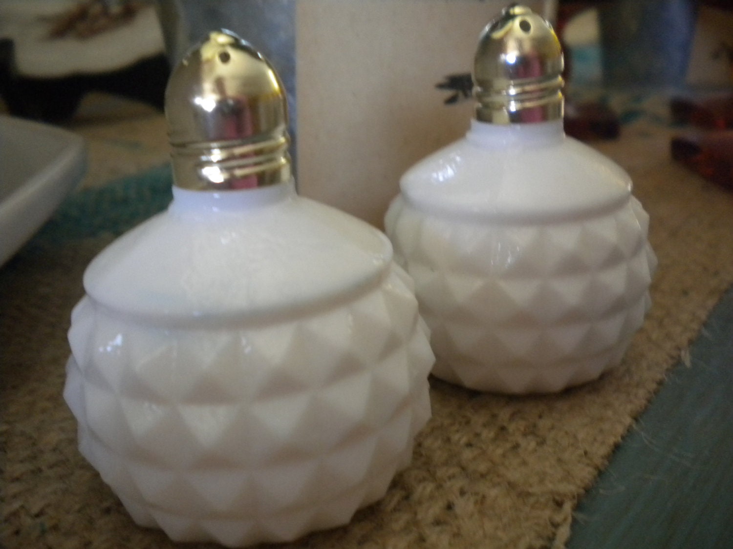 Milk Glass Salt and Pepper Shakers