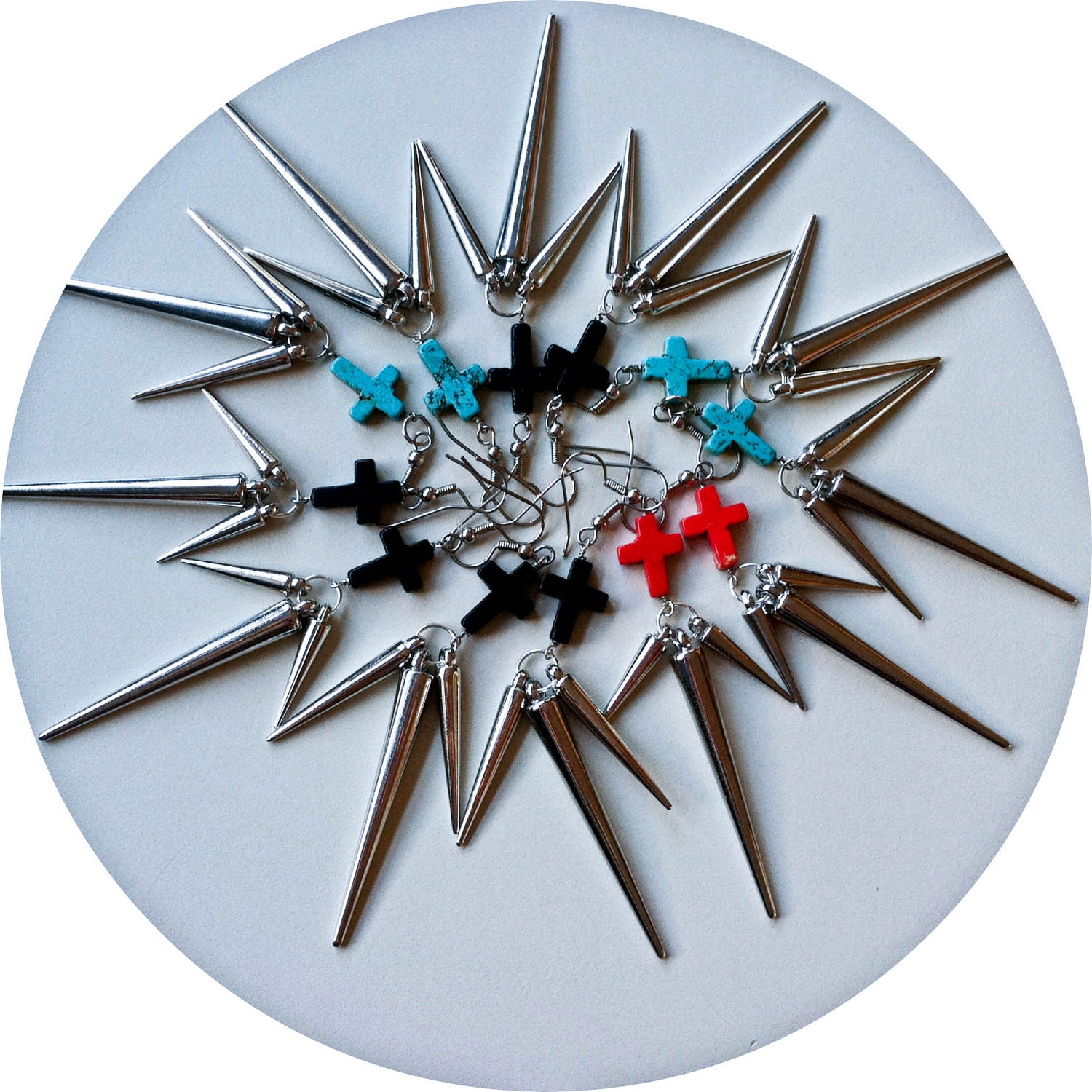 Metal Mania Earrings in silver and black