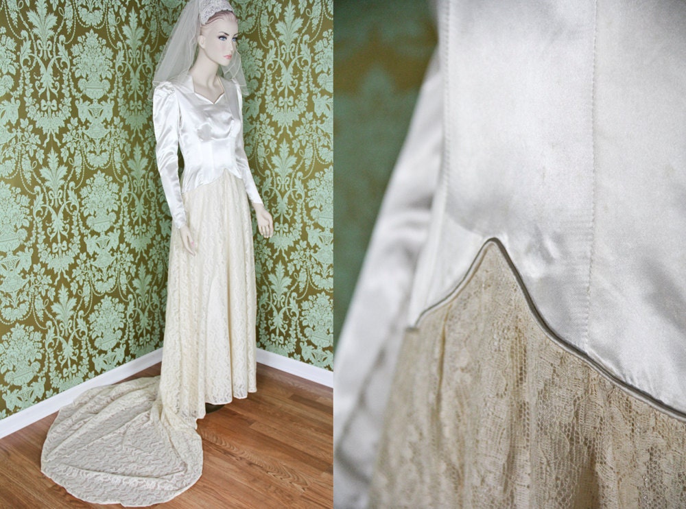 SALE / wedding gown / 40s wedding dress