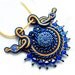 OOAK Soutache statement necklace pendant - elegant, bold and unusual - Child Of The Sun And The Sky
