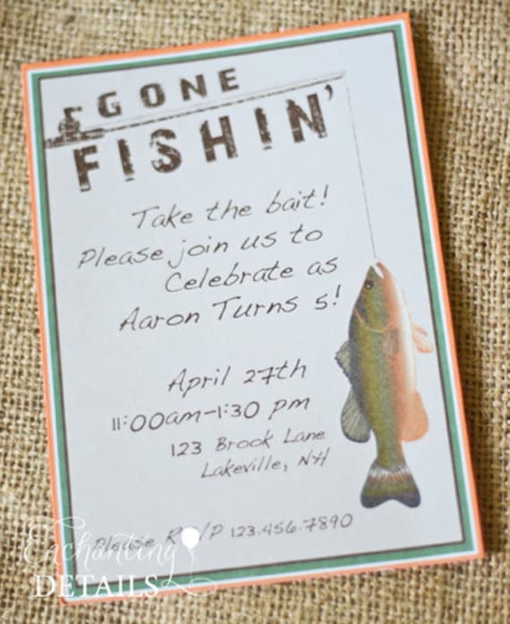 INSTANT DOWNLOAD Fishing Printable Gone Fishin' Invitation Instant Download- DIY/Customize Editable in Adobe Reader Il_570xn