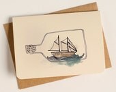 Ship in a Bottle Greeting Card
