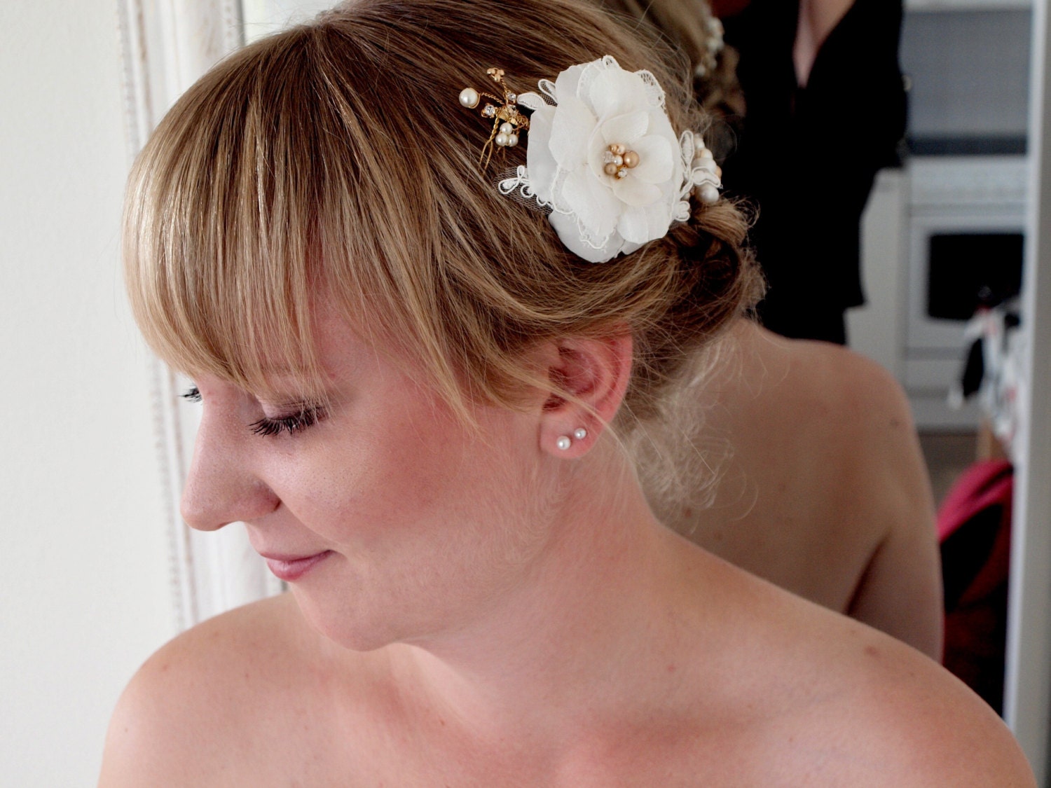 wedding, bridal hair comb, Miss Fie bridal flower hairvine