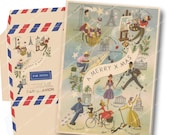 VINTAGE AIRMAIL PRINTABLE Christmas Card and Envelope Vintage French Paris Eiffel Tower Magentabelle download 123