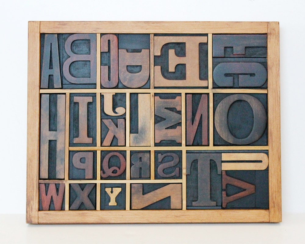 Framed Letterpress Alphabet Collage