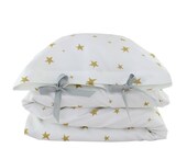 ORGANIC Toddler Bedding set - Stars - yellow
