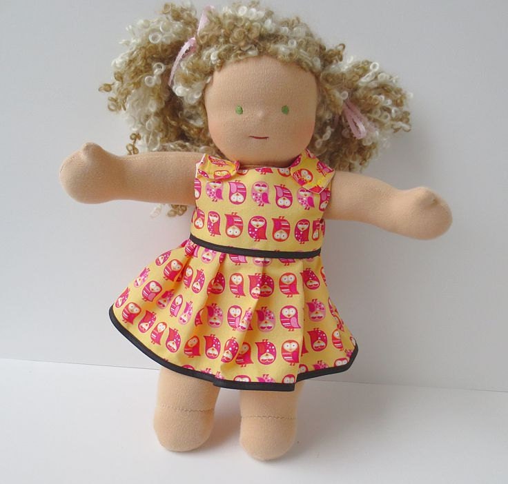 Baby Doll Clothes - Owl Dress - Fits Bitty Baby, 14 to 16 Inch Waldorf, Baby Alive