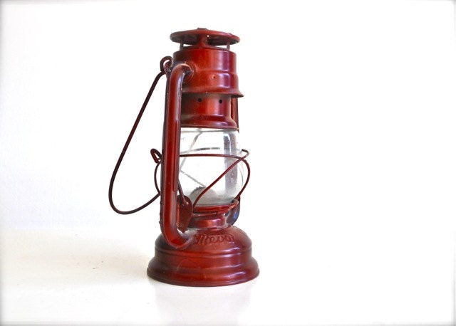 Cyber Monday Etsy Red Lantern Vintage European - Rustic Home Decor