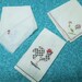 3 assorted Vintage linen Embroidered cocktail napkins with a rooster by MarlenesAttic