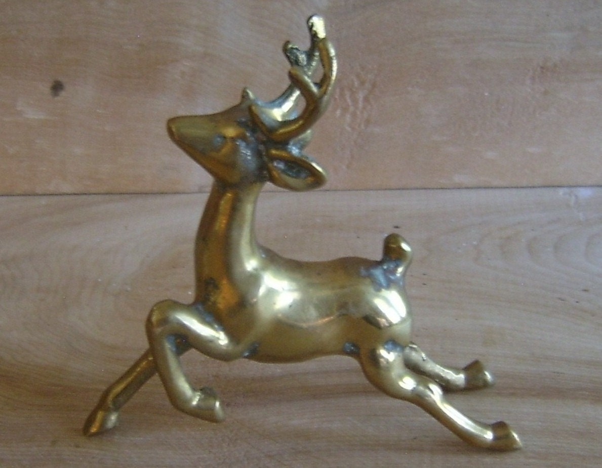 Vintage Brass Deer Figure