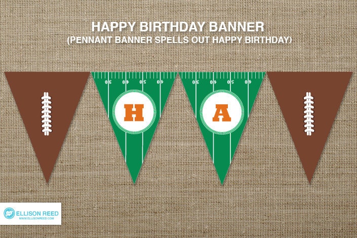 Football Birthday - Printable Party - Football birthday banner - Sports Printable - football play - Birthday Party - DIY Printable Il_570xn