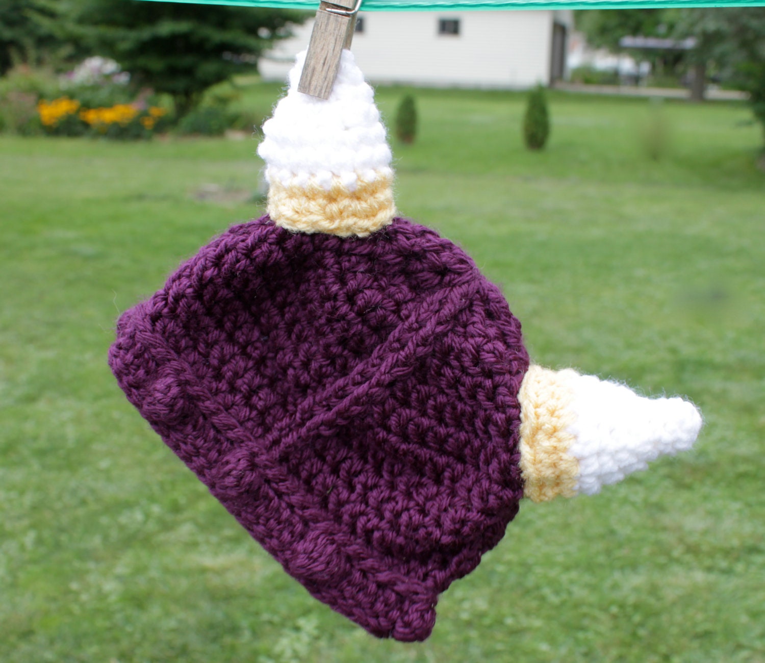 Minnesota Vikings Newborn Crochet Hat, Photography Prop