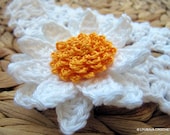 Crochet Daisy Headband Pattern, Lovely Daisy 2 Layers Flower Headband Crochet Pattern, Lyubava Crochet Pattern number 93