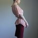 Puckered wine red pencil skirt