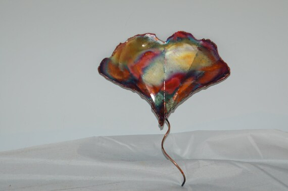 Items similar to COPPER GINKGO LEAF: wall decor,metal sculpture,metal