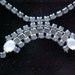 Vintage Rhinestone 1950s Blue Rhinestone Art Deco Necklace Prong Set