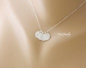 Personalized Four Initial  Necklace, Silver, Disc Charm, Grandmother Necklace, Mother Jewelry, Mom Children, Monogram, Family necklace