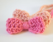 CROCHET BOW in rosy cheeks pink, headband / bow tie
