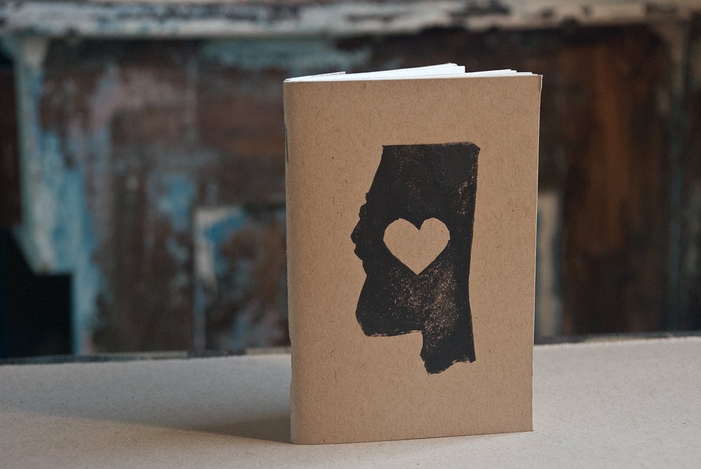Handmade Mississippi Notebook on Kraft Paper - 3.5x5