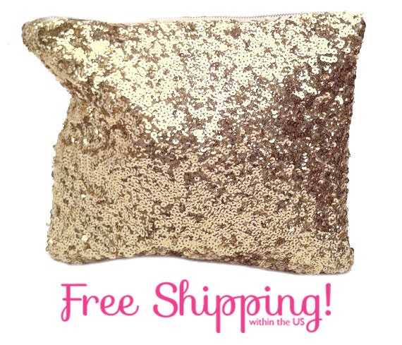 Zara Inspired, Gold Sequin Clutch Bag, Bridesmaid Gift, REDUCED PRICE