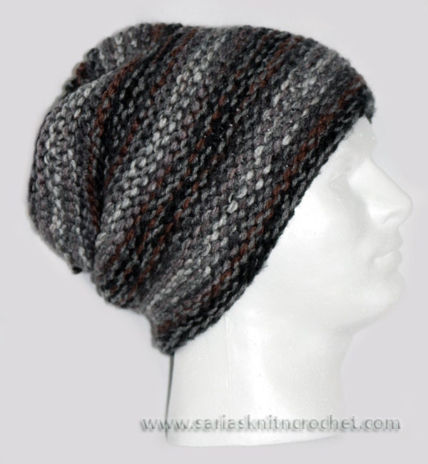 Men Gray Slouchy Beanie Charcoal Gray Color For Men