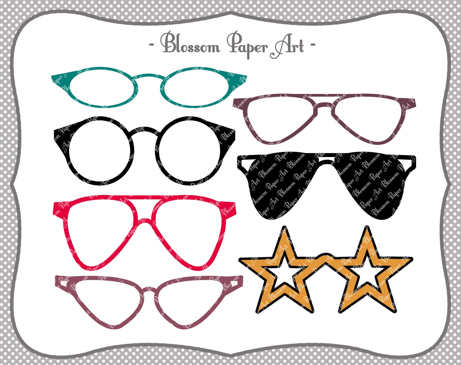 Clipart Anteojos Impr Melos Para Hacer Fotos Por Blossompaperart