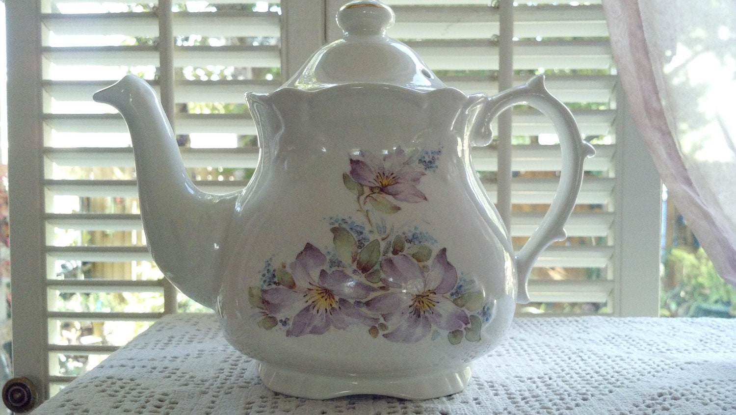 Vintage English Floral Teapot by Price Kensington Potteries Shabby Chic style