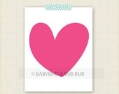 Simple Heart Art Print - Kids Room Art - Baby Children Nursery Custom Wall Print Poster