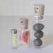 Quail eggs, flamingo and parakeet feathers. Natural history collection.