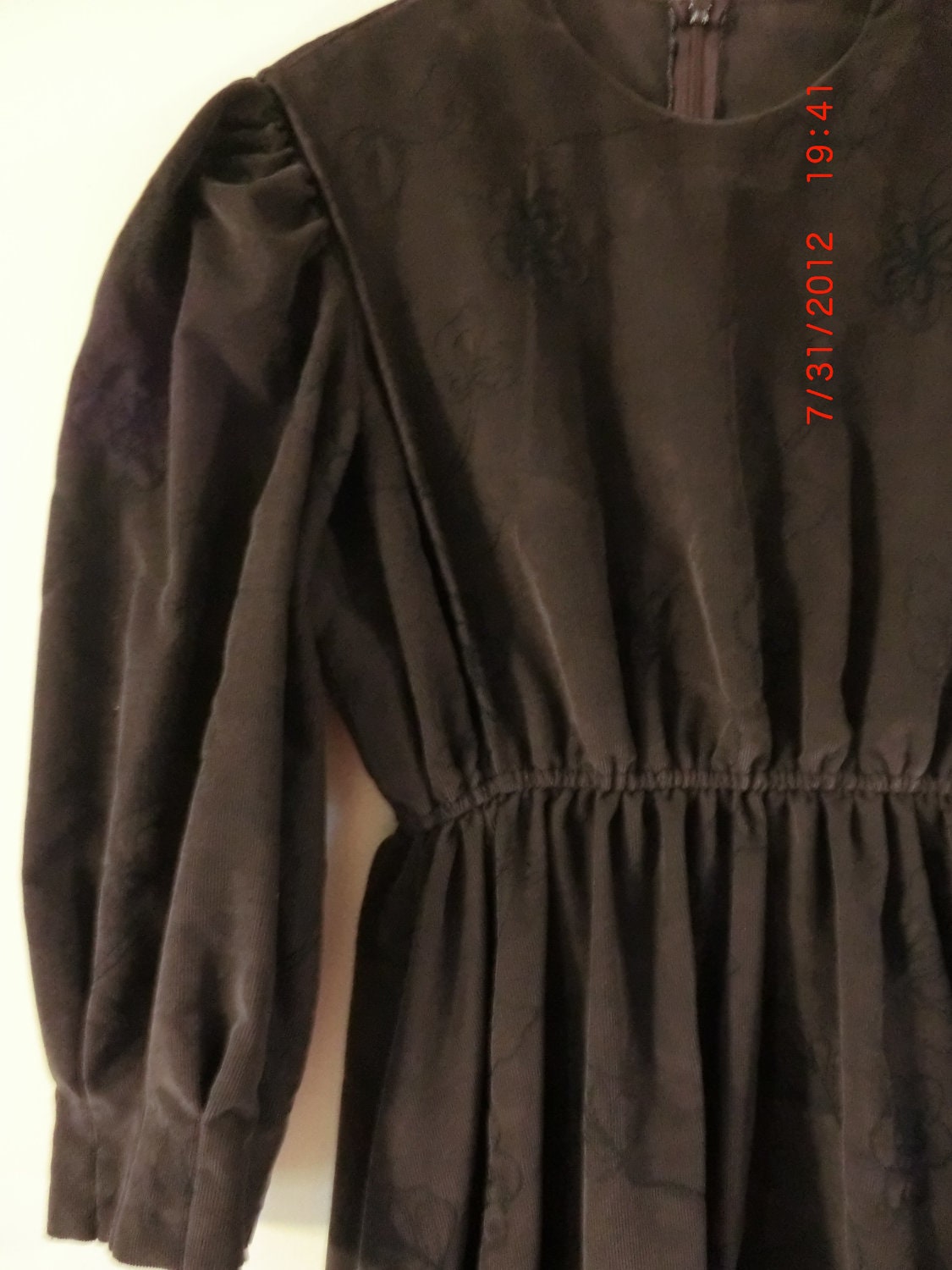 Modest Mennonite Style Cape Dress COURDEROY WITH EMBROIDERY