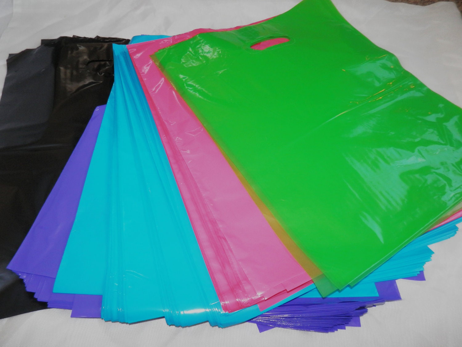 100 12x15 Glossy Multi Color Plastic Merchandise by wrappingmeup