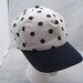Navy Blue Polka Dot Baseball Cap with Suede